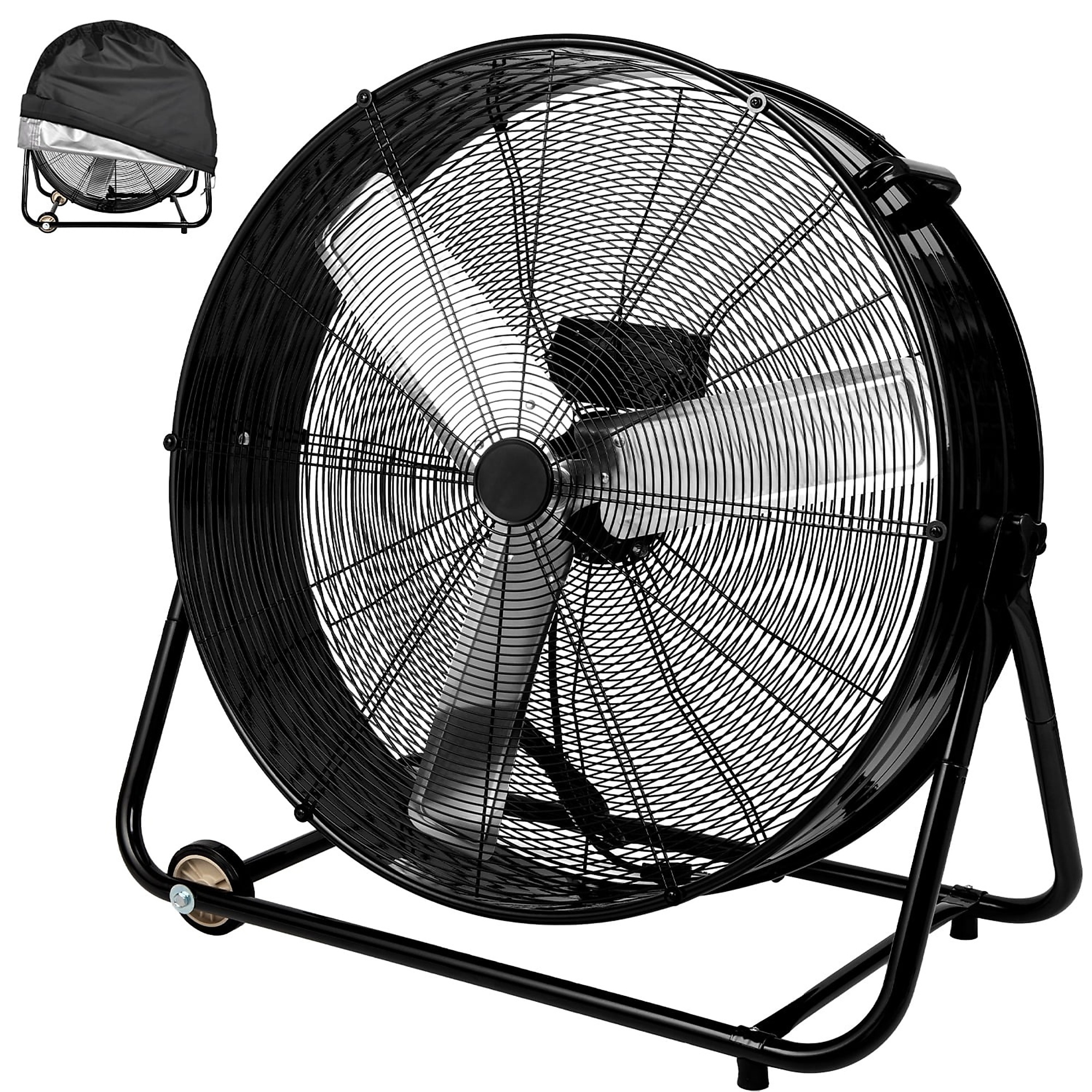 EdenDirect Heavy Duty High Velocity Drum Fan — 30in., 11000 CFM, 3 Speeds, 360° Tilt, Black, Model# NTE30